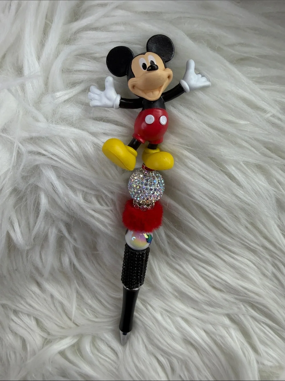 Disney Mickey Mouse Beaded Pen - Black, Red, Yellow, White
